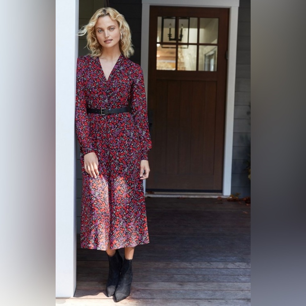 MICHAEL KORS
Floral Print Midi Length Dress with belt
